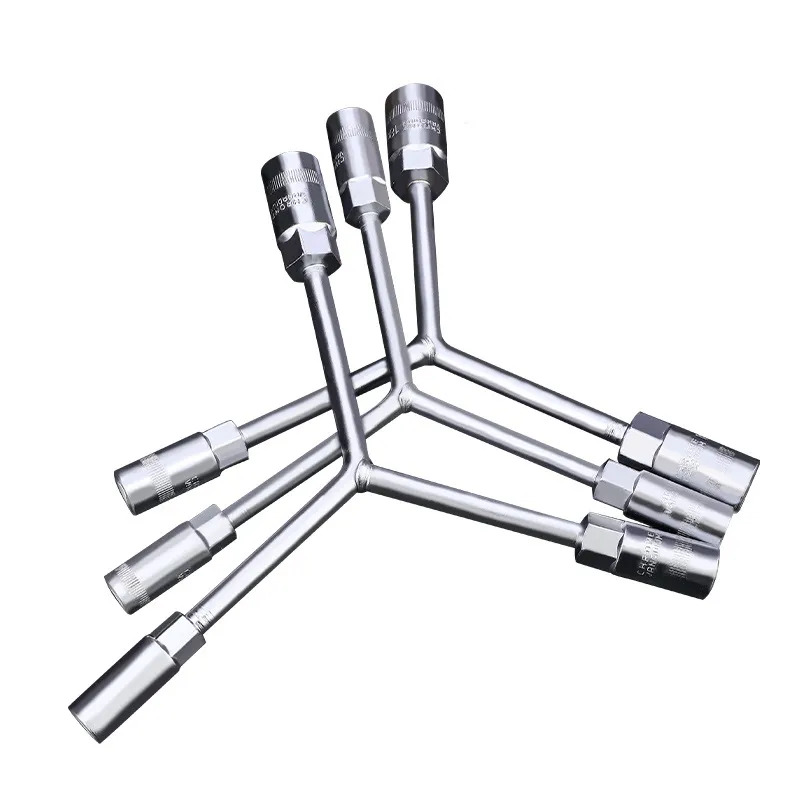 Y-Type 3-Way Socket Wrench – Multifunctional Hexagonal Triple Lug Nut Wrench for Tire Changing, Heavy Duty Automotive Repair Tool with 17/19/21mm Sockets